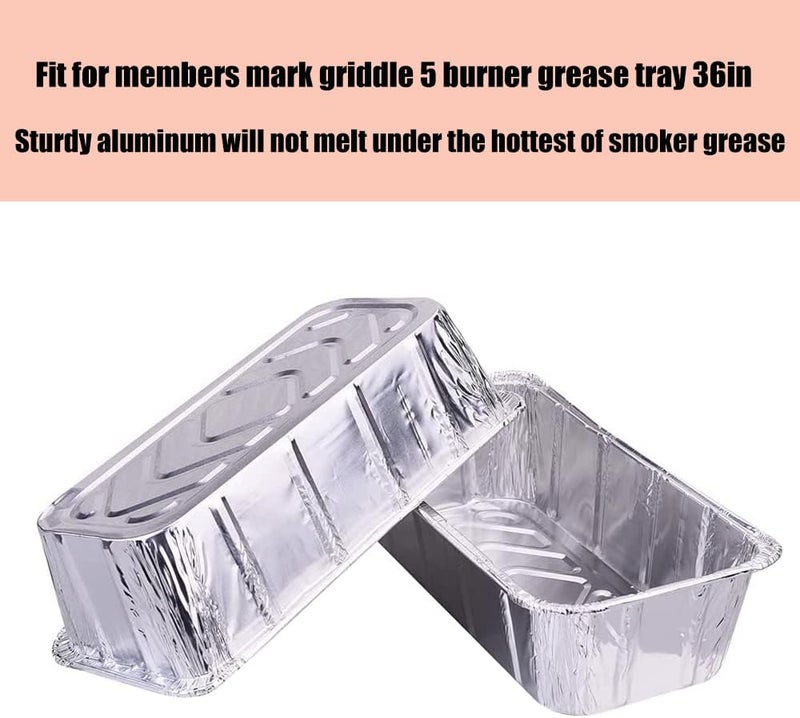 DONSIQIZZ 30-Pack Grease Tray Liner Drip Pan Liners for Members Mark 5-Burner Outdoor Flat Top Gas Griddle l Replacement Members Mark 5 Burner Griddle Aluminum Foil Grease Pan Disposable - Image 3